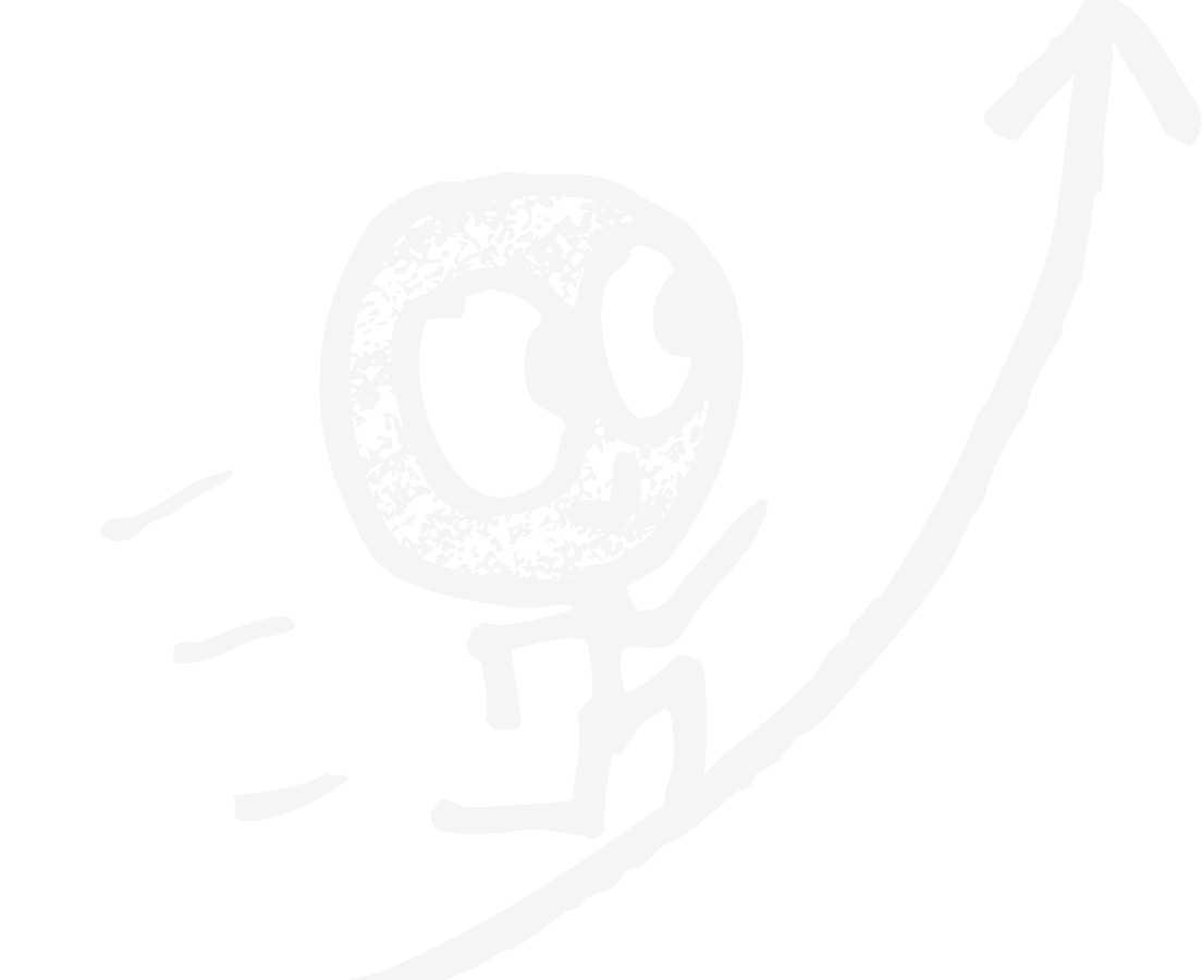 A playful sketch of a person running